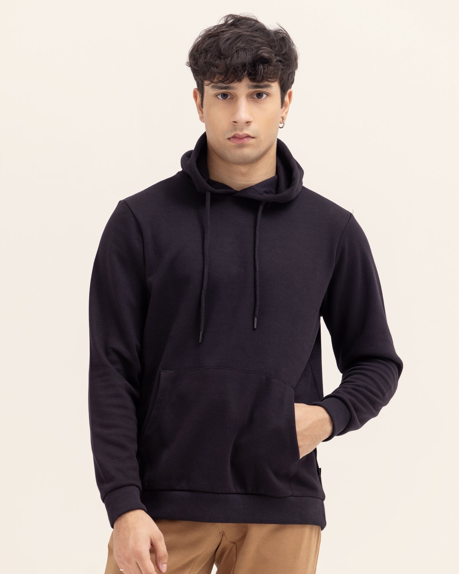 Mens basic black hoodie Clearance