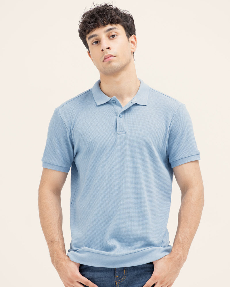 Men Solid Polo Tee - Engine - Buy Now