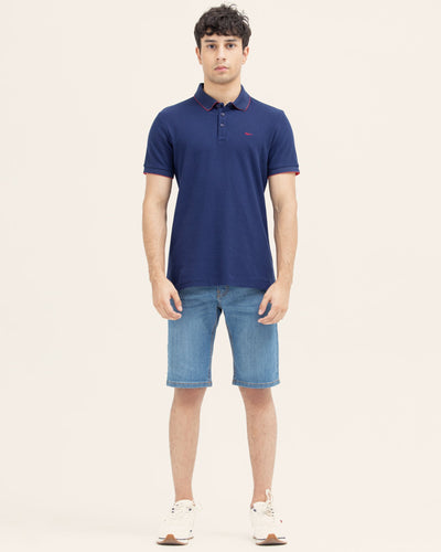 Men Solid Polo Tee