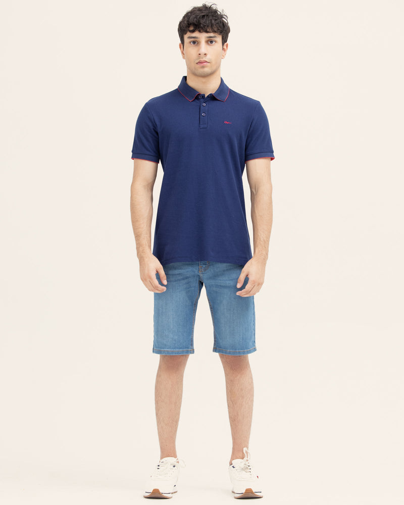 Men Solid Polo Tee - Engine - Buy Now