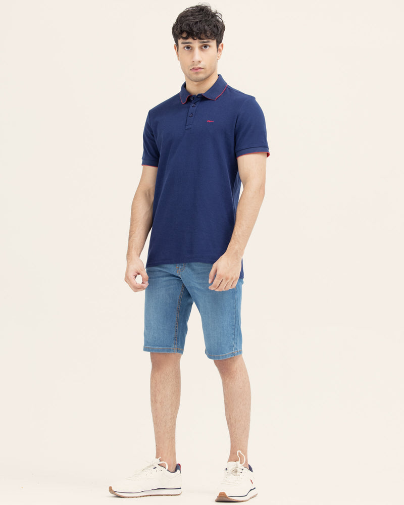 Men Solid Polo Tee - Engine - Buy Now