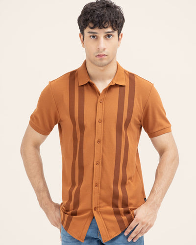 Men Striped Button Down