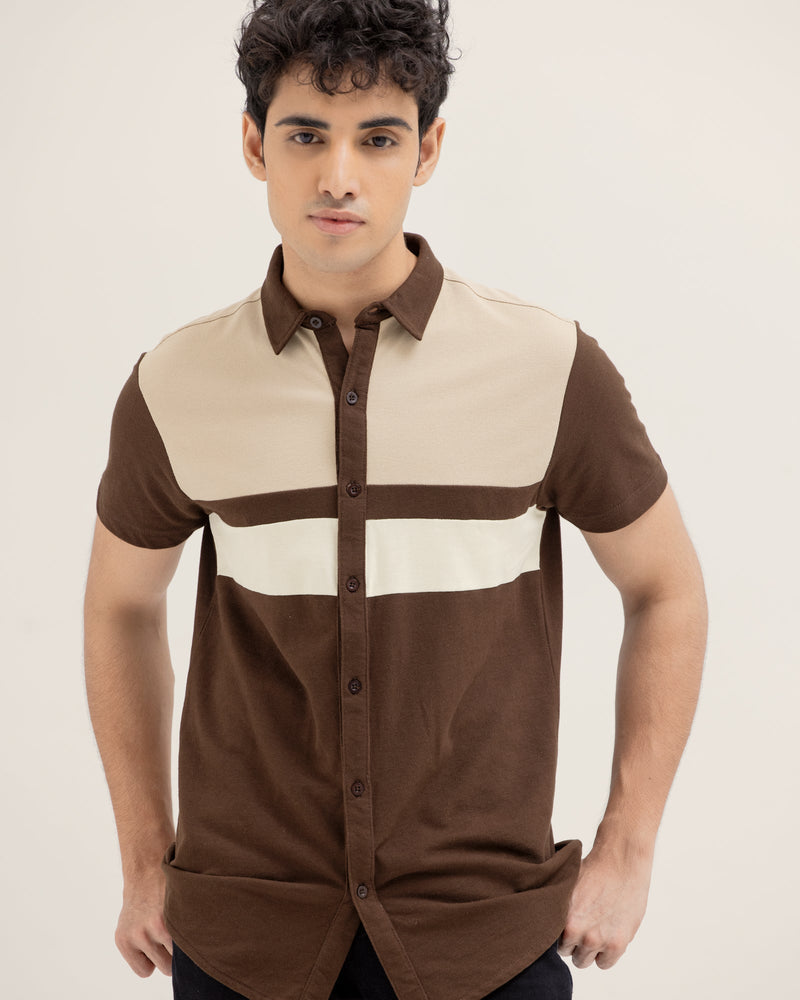 Men Color Block Button Down - Engine - Buy Now