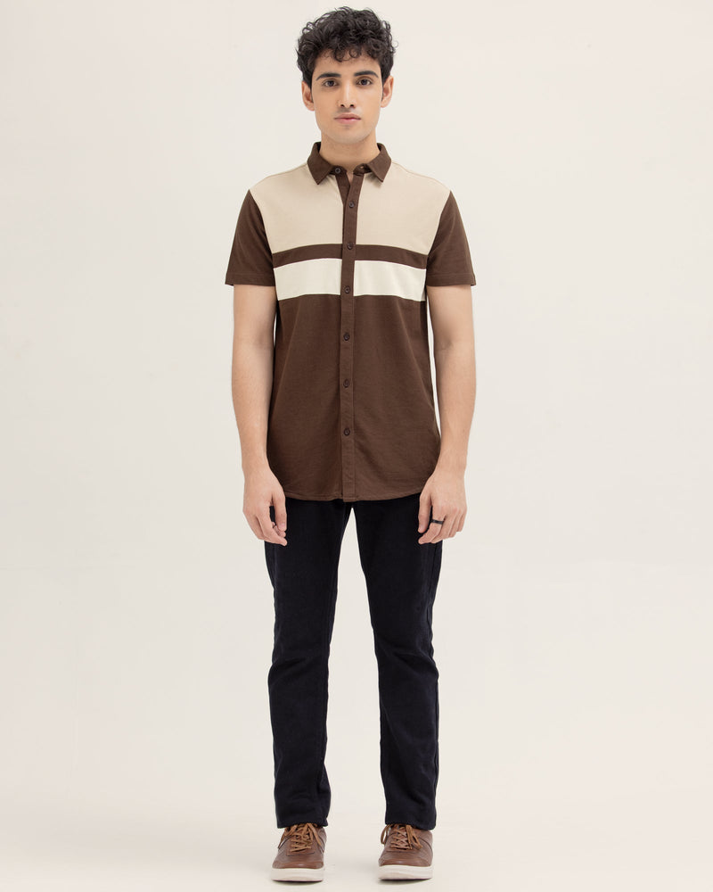 Men Color Block Button Down - Engine - Buy Now