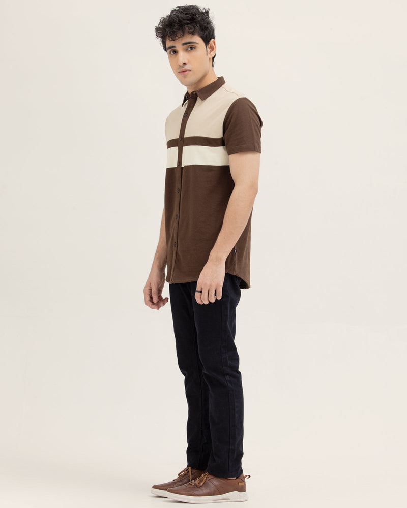 Men Color Block Button Down - Engine - Buy Now