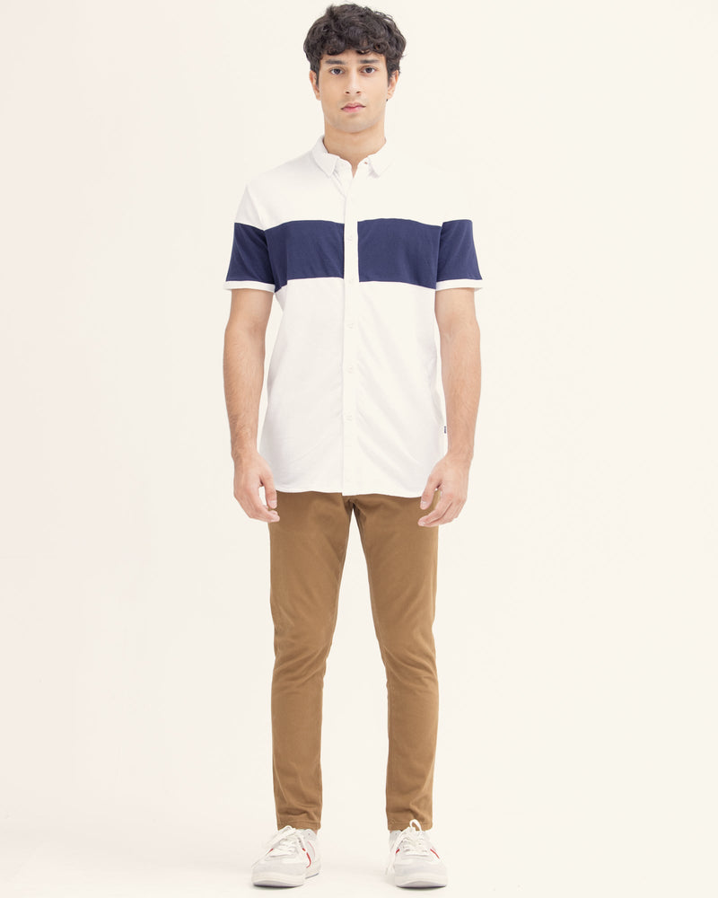 Men Color Block Button Down - Engine - Buy Now