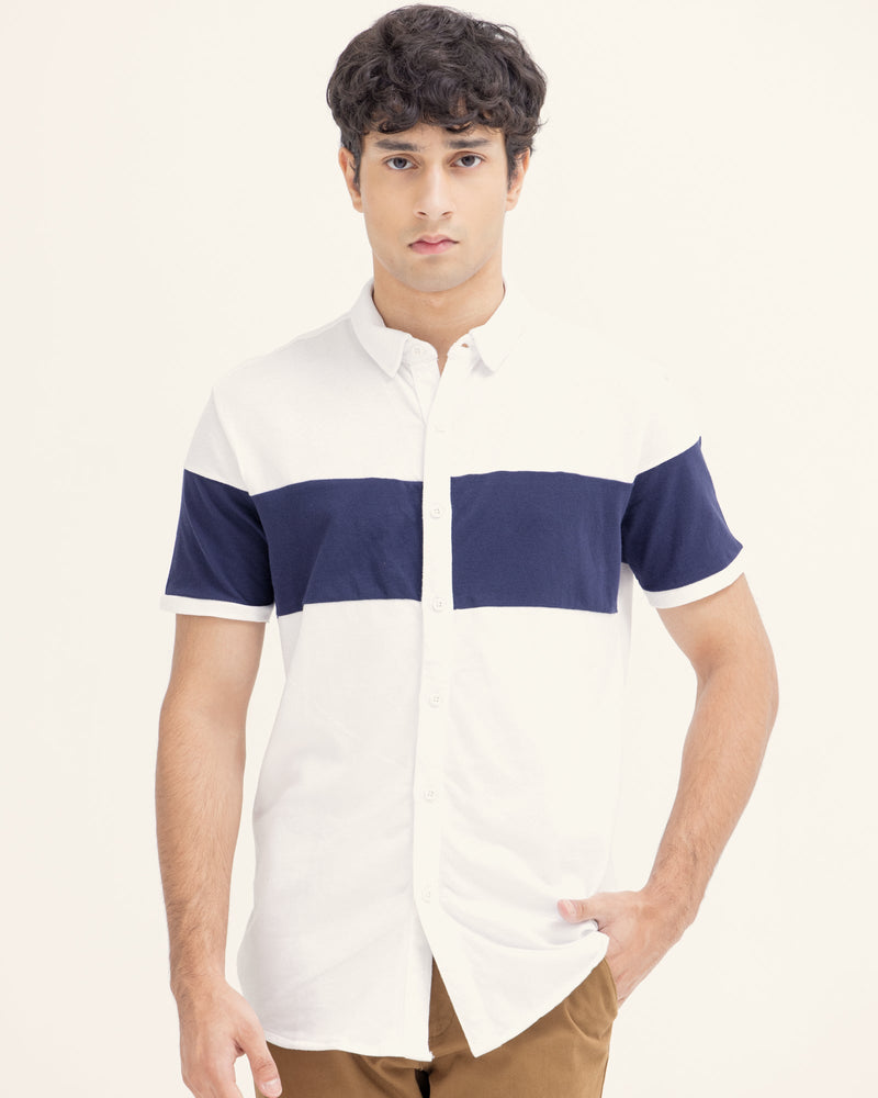Men Color Block Button Down - Engine - Buy Now