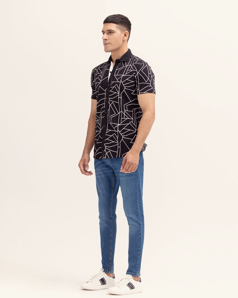 Men Graphic Button Down