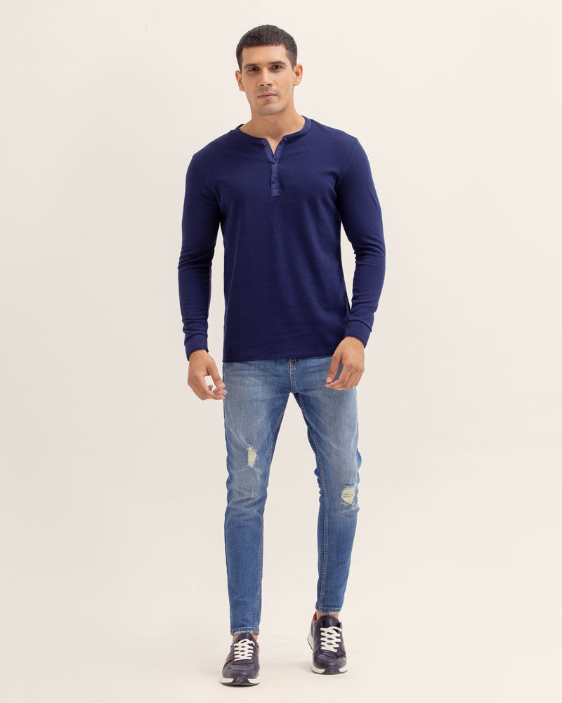 Men Basic Long Sleeves Henley - Engine - Buy Now