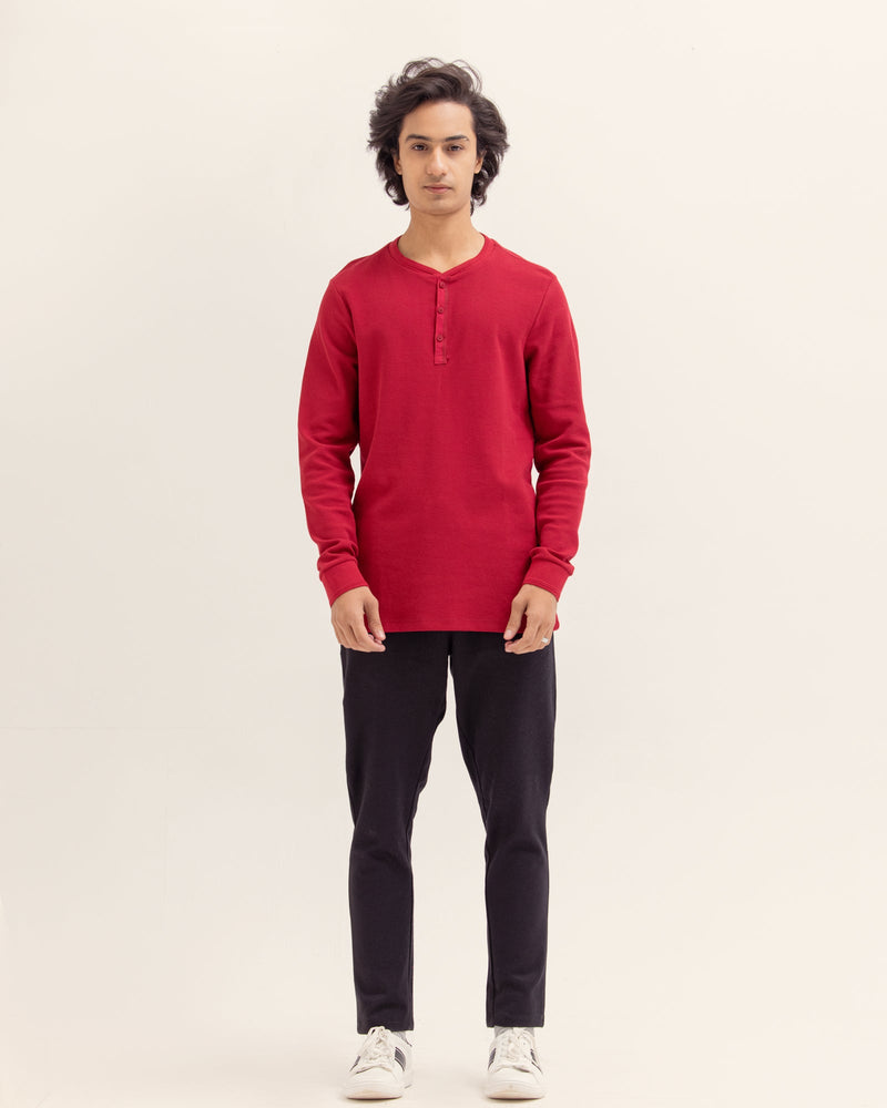Men Basic Long Sleeves Henley - Engine - Buy Now