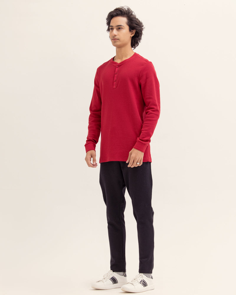 Men Basic Long Sleeves Henley - Engine - Buy Now