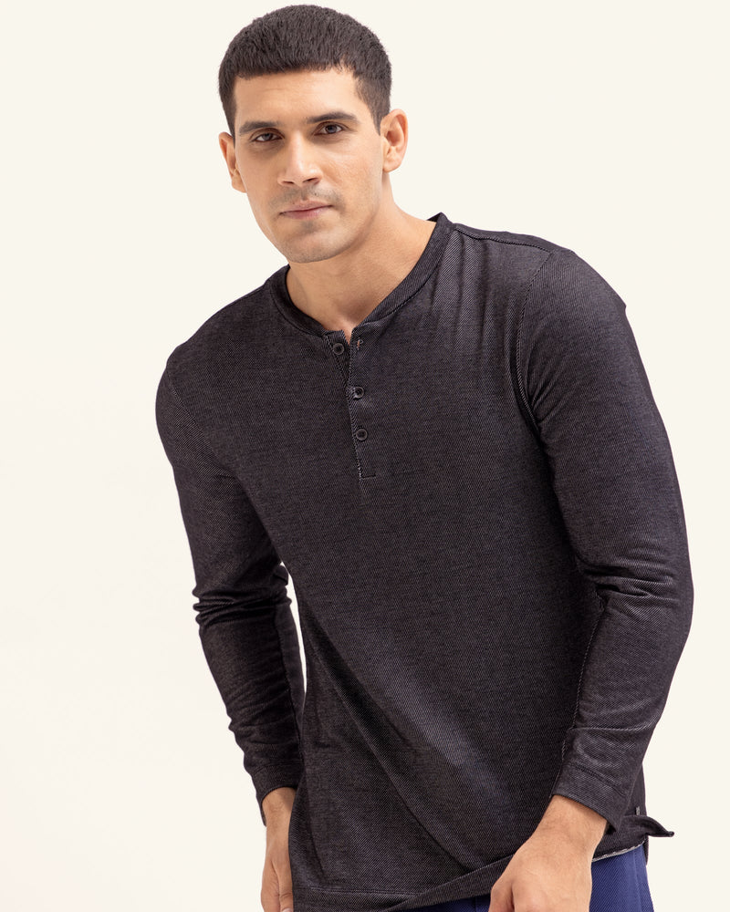 Men Basic Sleeved Henley - Engine - Buy Now