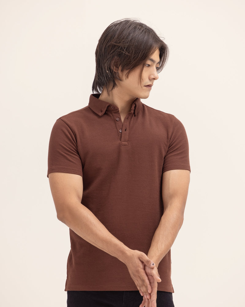 Men Solid Polo Tee - Engine - Buy Now