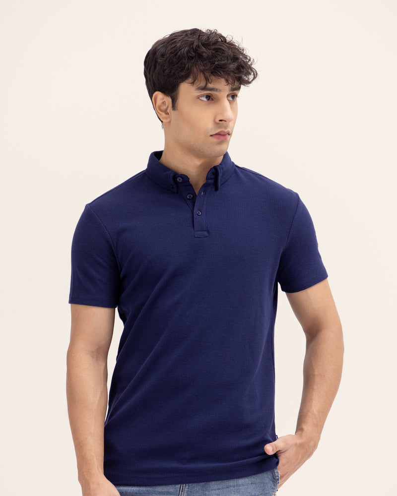 Men Solid Polo Tee - Engine - Buy Now