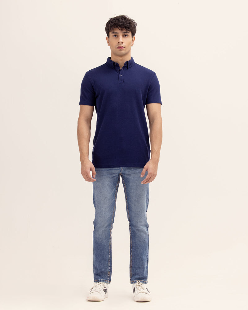 Men Solid Polo Tee - Engine - Buy Now