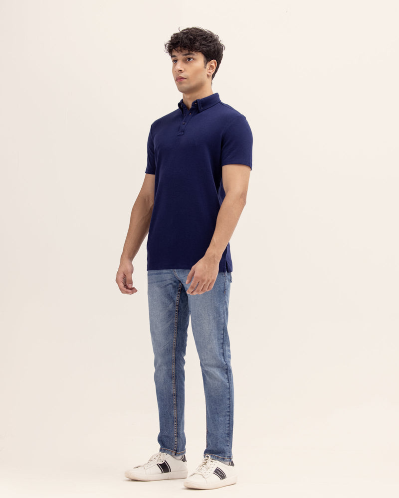 Men Solid Polo Tee - Engine - Buy Now