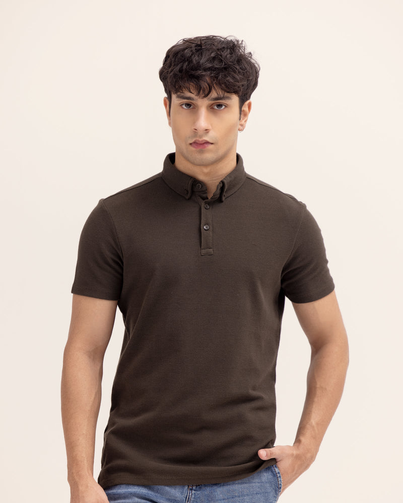 Men Solid Polo Tee - Engine - Buy Now