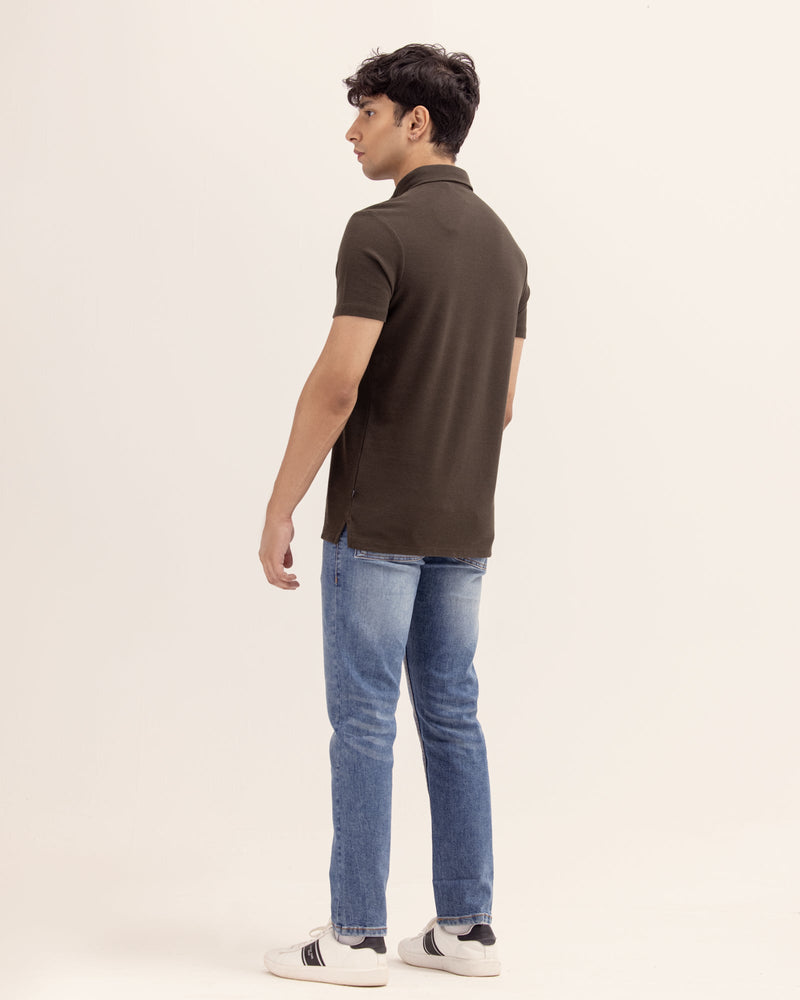 Men Solid Polo Tee - Engine - Buy Now