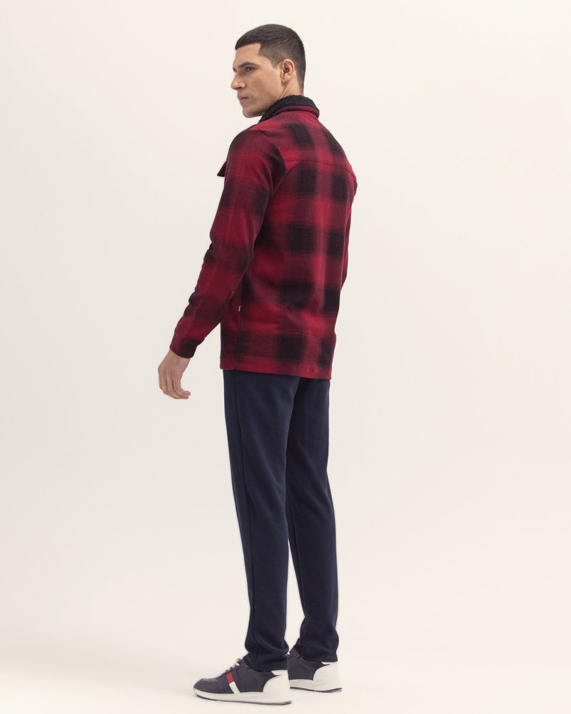 Men Maroon Color Fashion Long Sleeve Button Down - Engine - Buy Now