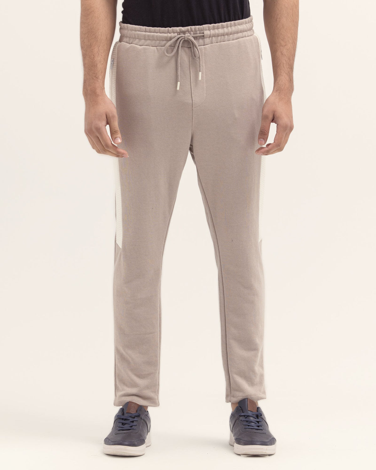 Men Biege Color Panel Straight Trouser - Engine - Buy Now