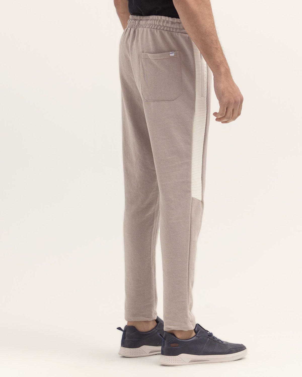 Men Biege Color Panel Straight Trouser - Engine - Buy Now