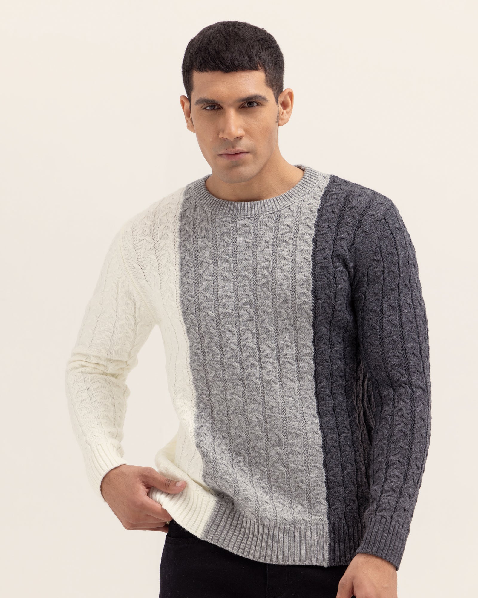 Men Contrasting Sweater
