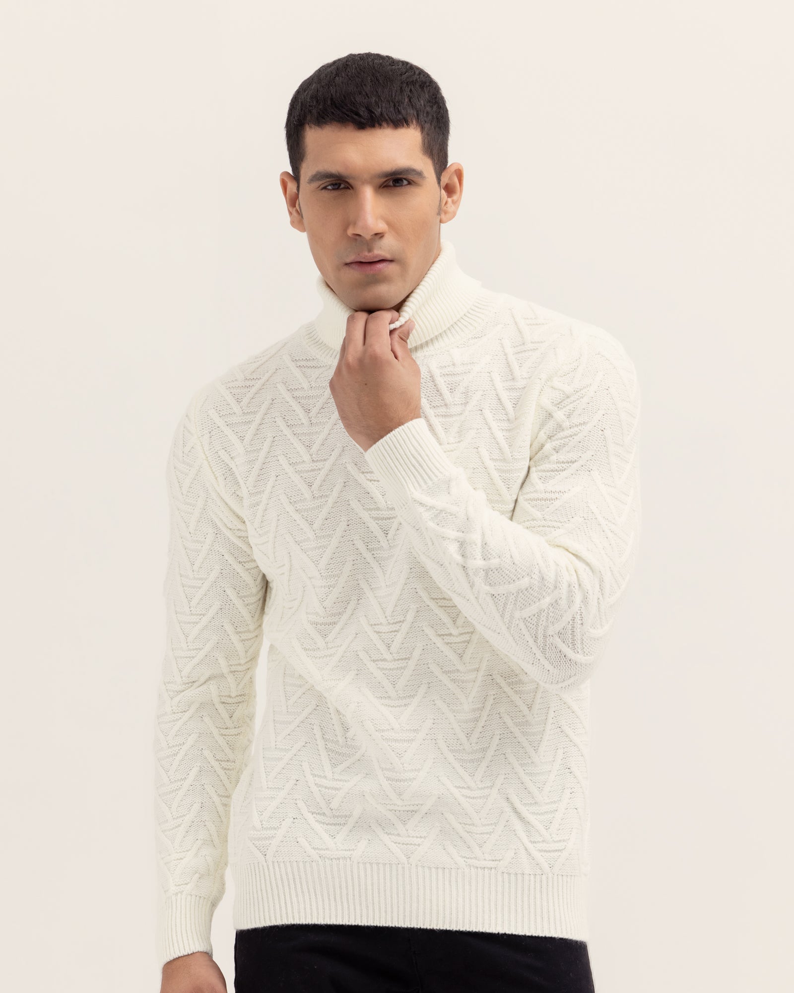 Men Mock Neck Sweater