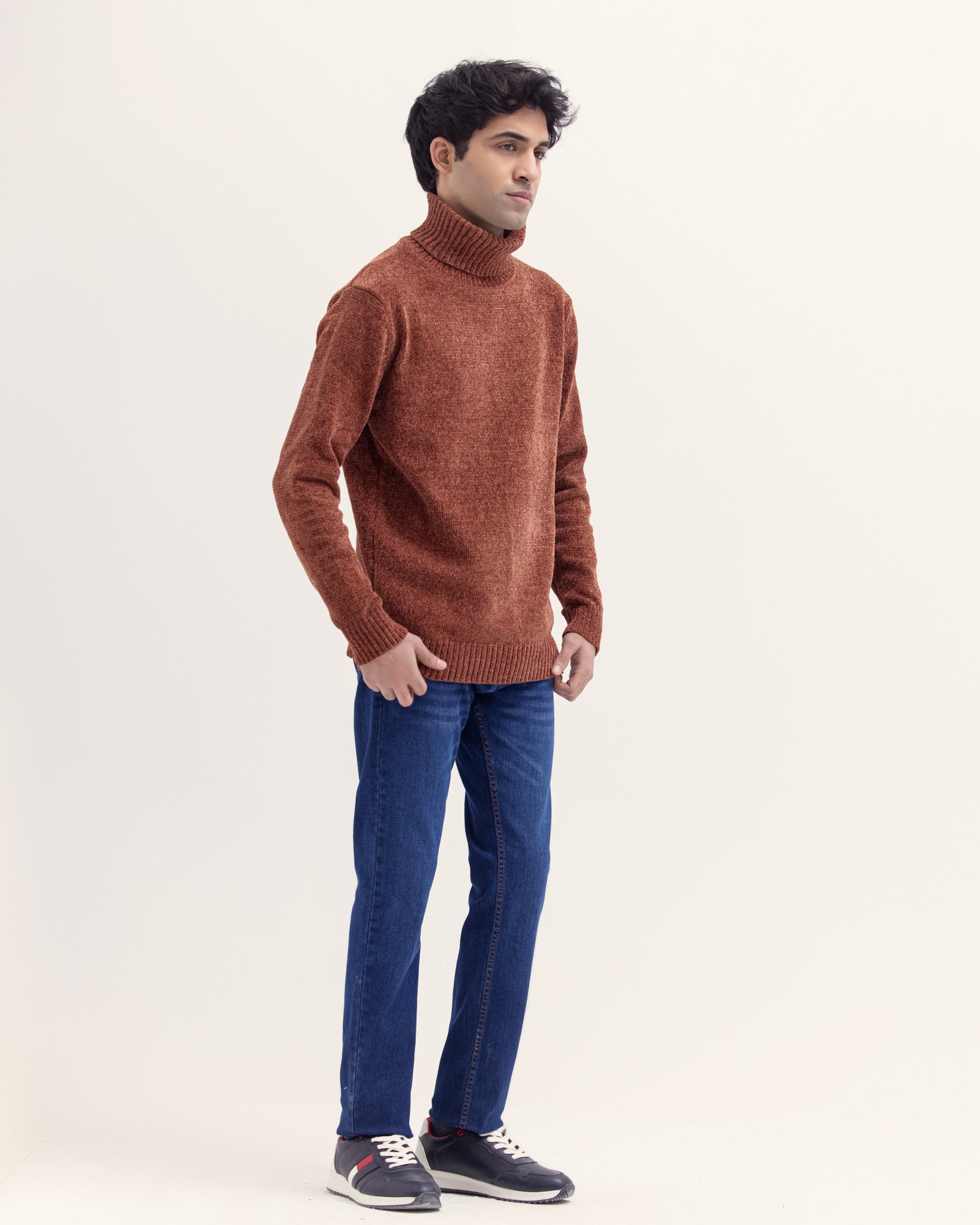 Men Mock Neck Sweater