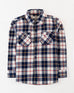 Boys Dark Navy Color Flannel Long Sleeve Check Causal Shirt