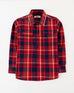 Boys Red Color Flannel Long Sleeve Check Causal Shirt