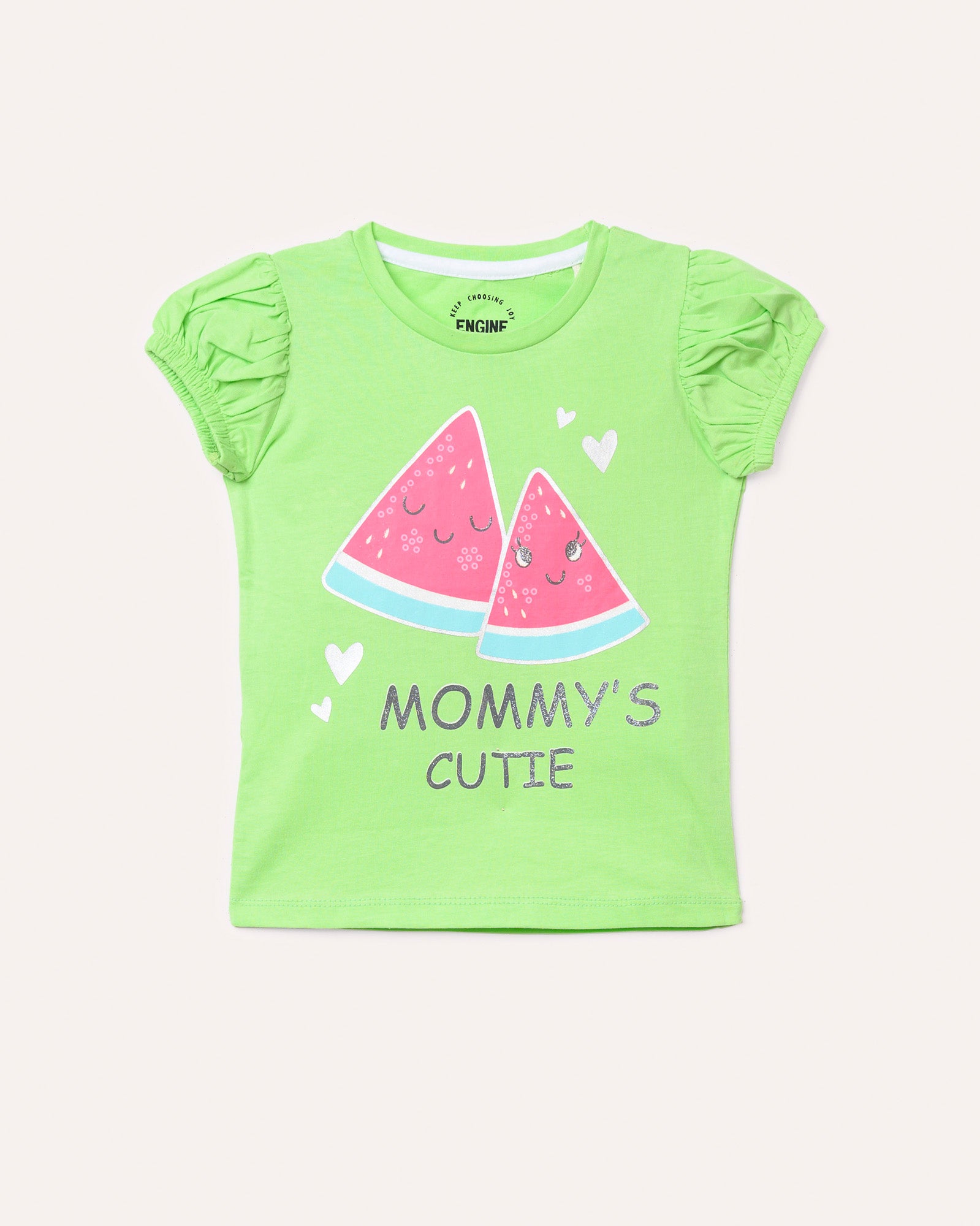 Graphic Tee With Puffed Sleeves For GIRLS - ENGINE