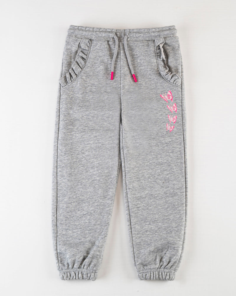 Girls Grey Color Terry Jogger Trouser - Engine - Buy Now