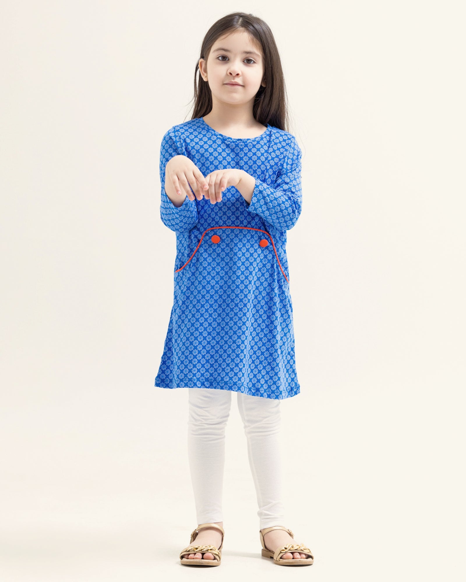 A-Line Front Pocket Top With Button Detail For GIRLS - ENGINE